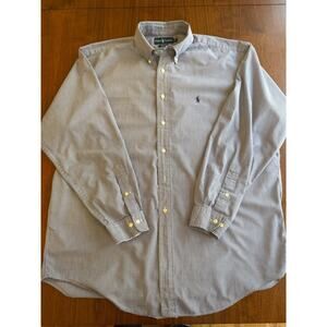 Polo Ralph Lauren Men's Yarmouth Blue Check Button Down Shirt - Size 17.5-34/35